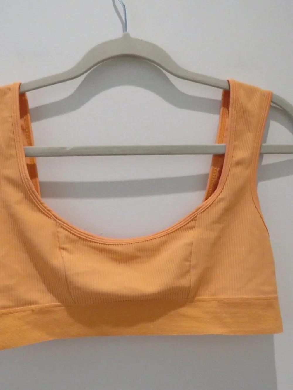 FRANKIES BIKINIS Drew Ribbed Bikini Top Citrus Large Vacation Feminine Stretch